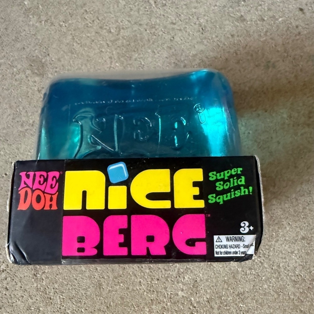 NeeDoh Nice Berg Fidget Toy Blue‎ Squishy Stress Relief Sensory Cube Nee Doh NEW - Picture 4 of 4